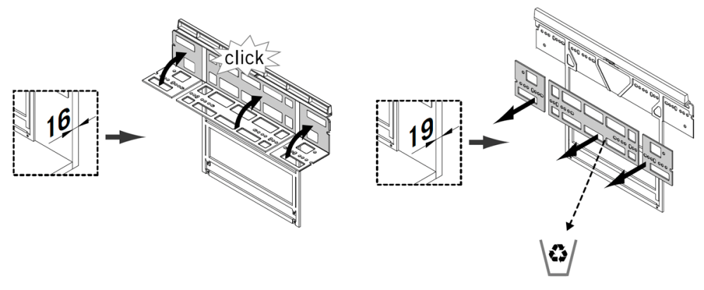 16 of 19 mm dikte van het kastframe.