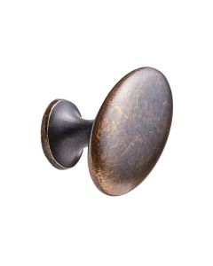 Oval Simple Knop - Antiek Bruin