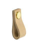 Kast Handgreep Loop - Natuurlijk Leer / Messing - Beslag Design