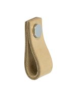 Kast Handgreep Loop - Natuurlijk Leer / Gepolijst Chroom - Beslag Design