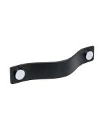 Kast Handgreep Loop - Zwart Leder / Chroom - Beslag Design