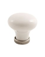 Knop 24136 - Wit Porcelein / Blik - Beslag Design