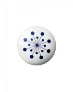 Flower Porselein Knop / Haak - Blauw - Anne Black