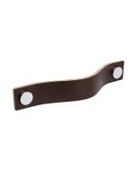 Kast Handgreep Loop - Bruin Leder / Chroom - Beslag Design