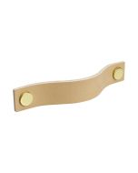 Kast Handgreep Loop | Natuurlijk Leder / Messing | Beslag Design