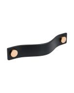 Kast Handgreep Loop - Zwart Leder / Koper - Beslag Design