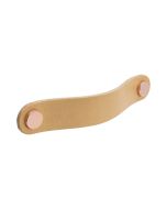 Loop Round Handgreep - Natuurleder / Gepolijst Koper - Beslag Design