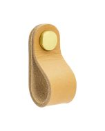 Loop Round Knop - Natuurlijk Leder / Gepolijst Messing - Beslag Design